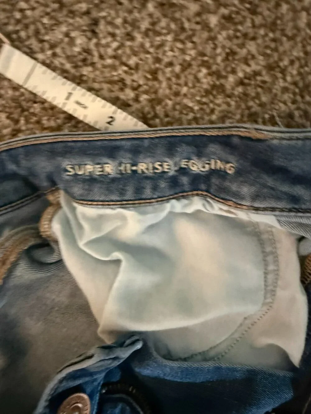 American Eagle Super Hi-Rise Jegging Medium Wash Denim Jeans 16 Short